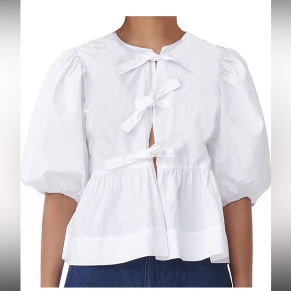 Elegant White Puff Sleeve Blouse - Picture 4 of 6